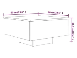 Mesa de centro 60x60x31,5 cm derivados de madeira cinza sonoma PT143788^ Mesa De Centro