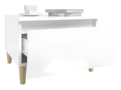 Hot Mesa de centro 50x46x35 cm derivados de madeira brilhante PT844174 Branco