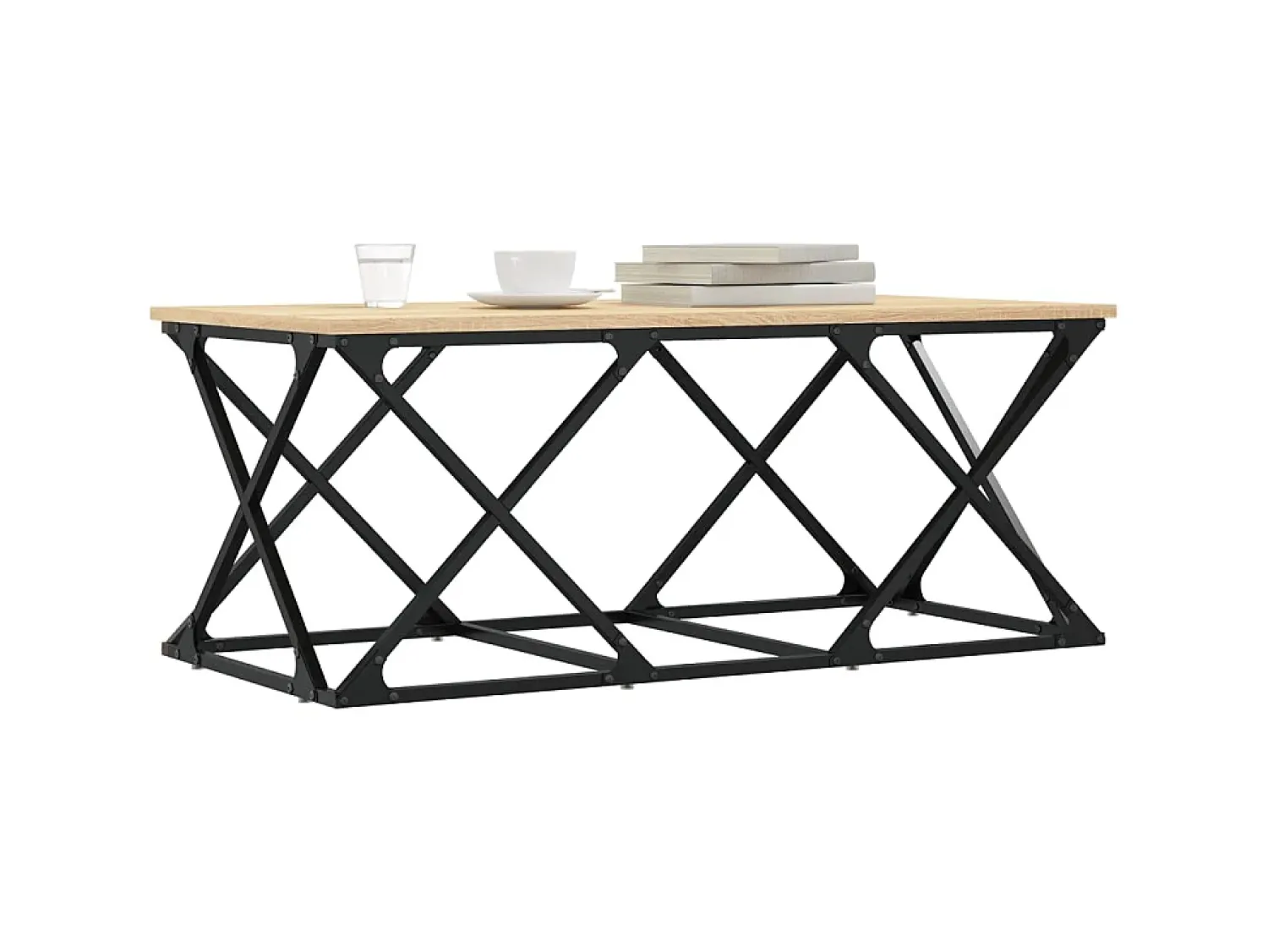 Mesa De Centro* Mesa de centro 100x49x40 cm derivados madeira carvalho sonoma PT617123 Castanho