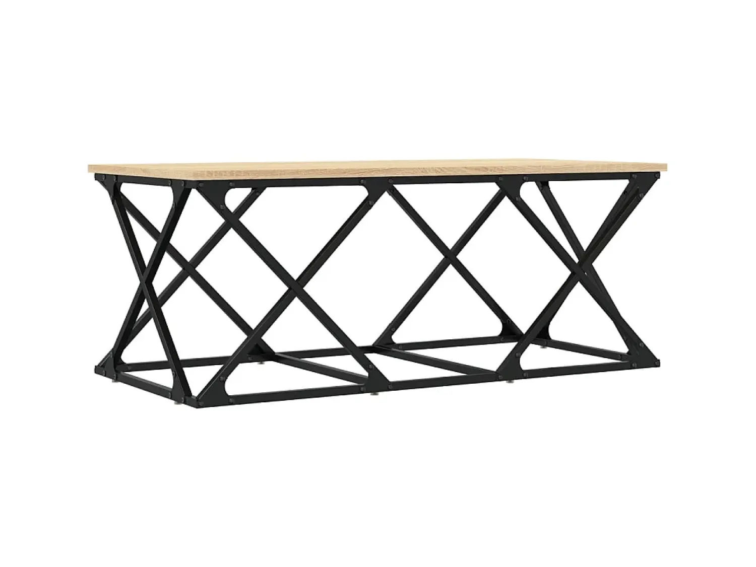 Mesa De Centro* Mesa de centro 100x49x40 cm derivados madeira carvalho sonoma PT617123 Castanho