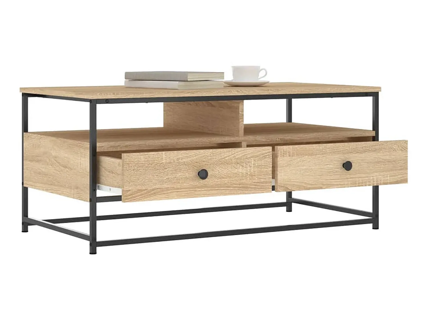 Clearance Mesa de centro 100x51x45 cm derivados madeira carvalho sonoma PT430697 Castanho