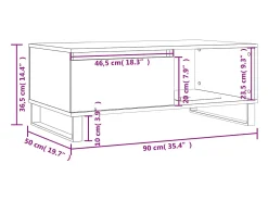 Mesa De Centro|vidaxl Mesa de centro 90x50x36,5 cm derivados de madeira Branco