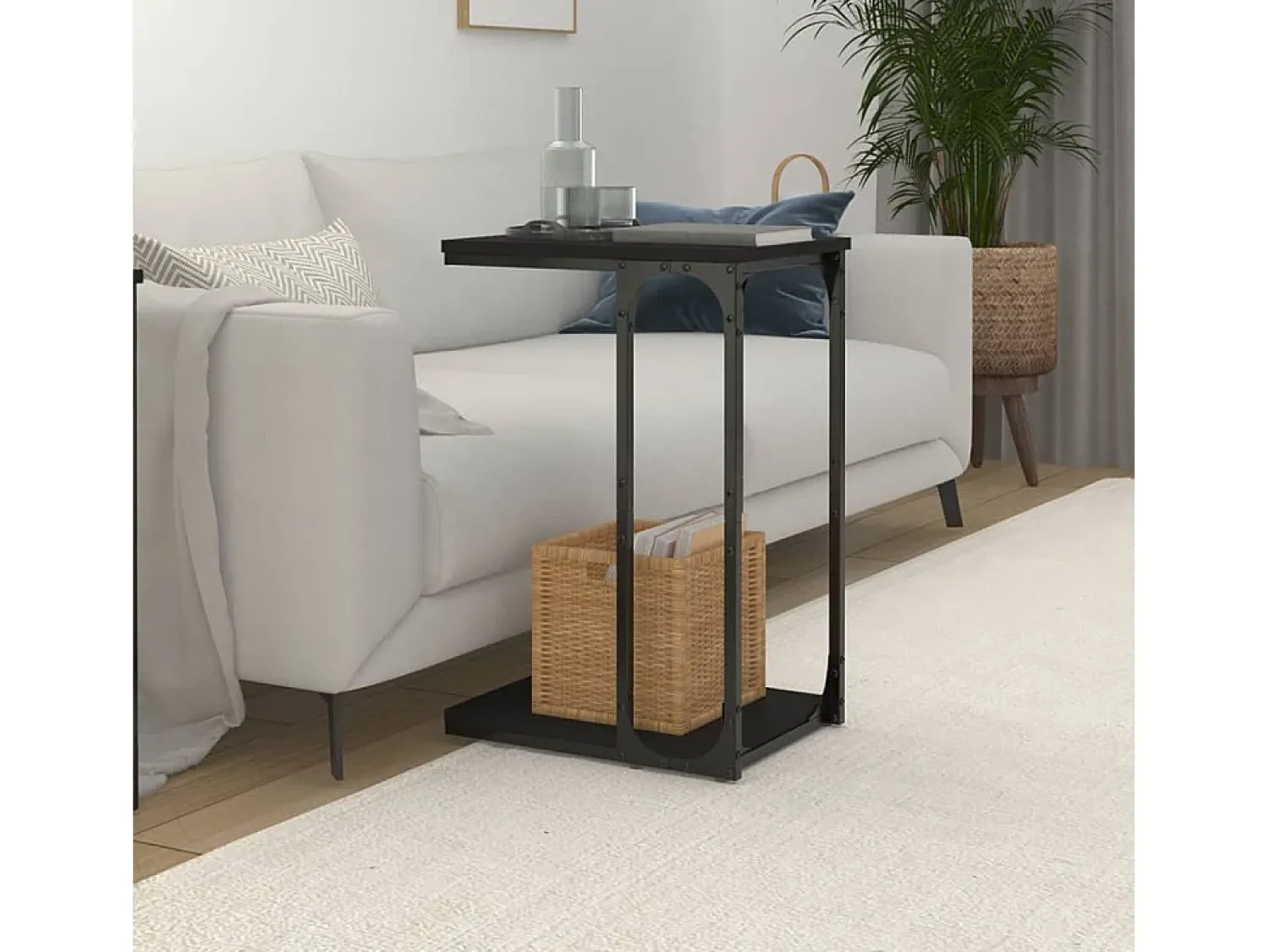 Mesa De Centro| Mesa de centro 40x30x60 cm derivados de madeira PT214228 Preto