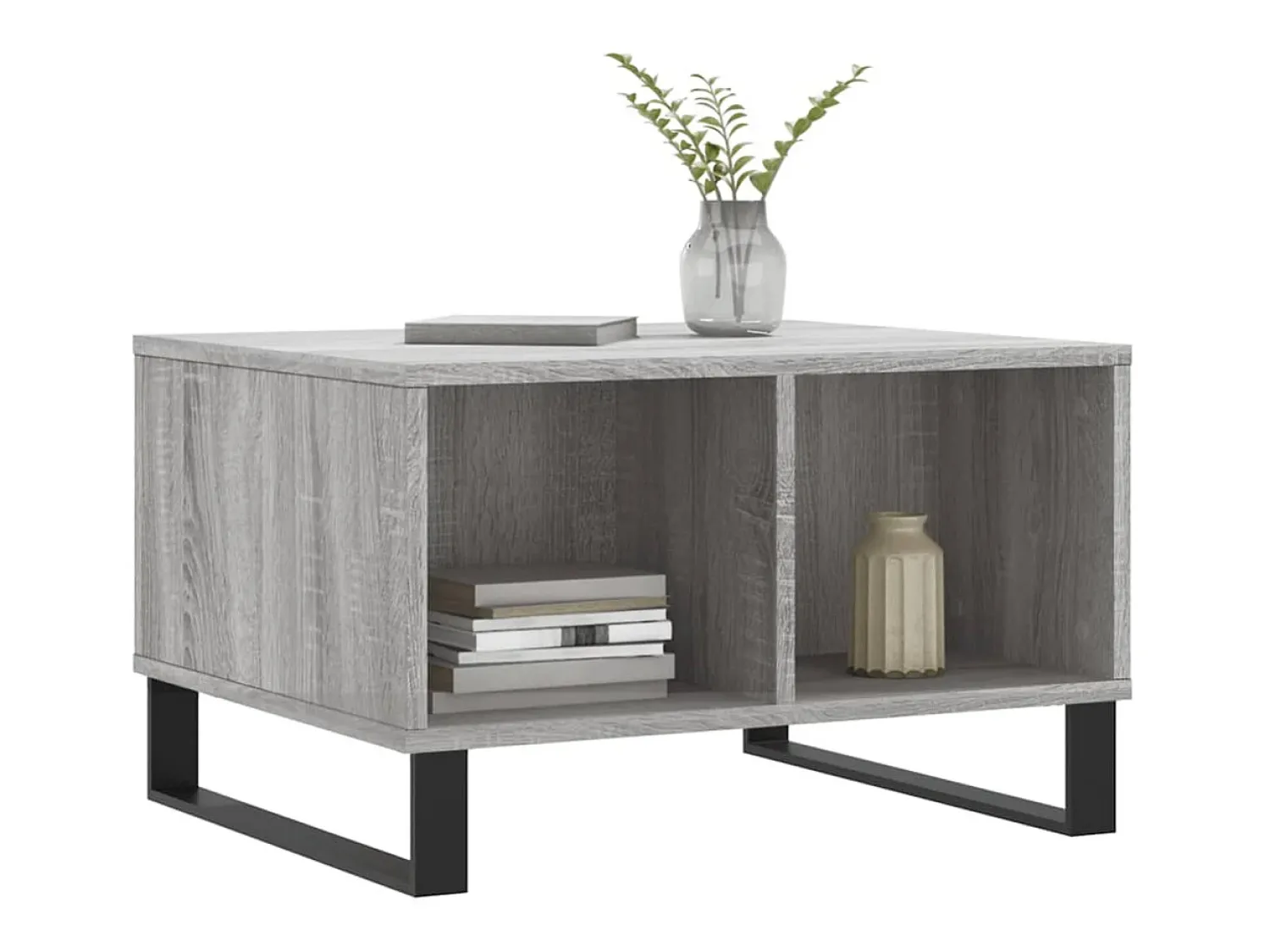Mesa De Centro| Mesa de centro 60x50x36,5 cm derivados de madeira cinza sonoma PT169345 Cinzento