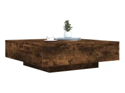 Mesa De Centro| Mesa de centro 100x100x31 cm derivados madeira carvalho fumado PT202187 Castanho