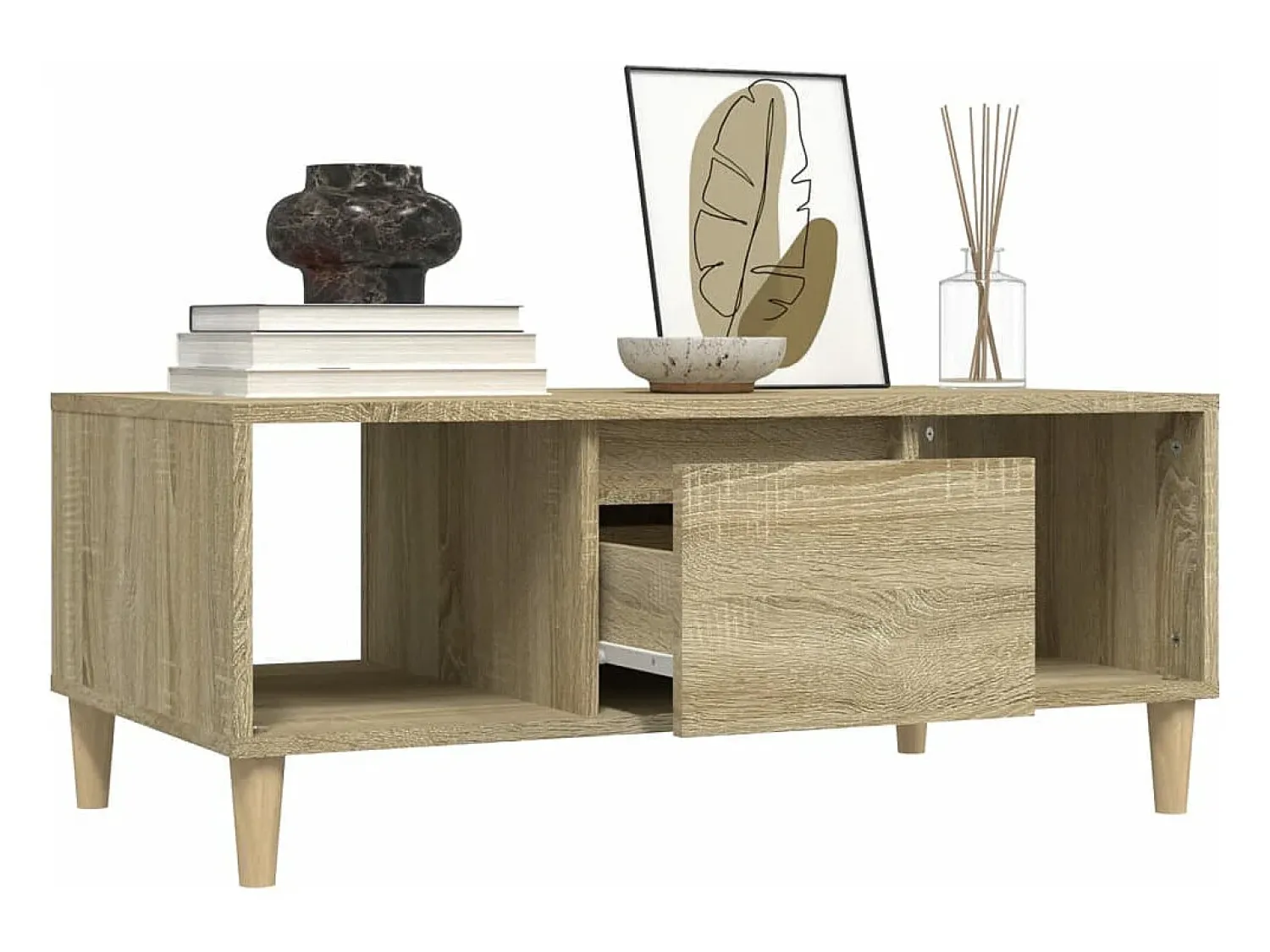 Best vidaxl Mesa de centro 90x50x36,5 cm derivados madeira carvalho sonoma Natural claro
