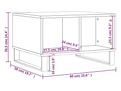 Mesa De Centro*vidaxl Mesa de centro 60x50x36,5 cm derivados de madeira Branco