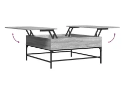 Mesa De Centro*vidaxl Mesa de centro 95x95x45 cm derivados madeira/metal cinza sonoma Cinzento
