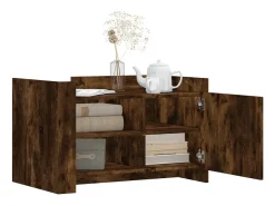 Mesa de centro 80x50x50 cm derivados de madeira carvalho fumado PT942507^ Mesa De Centro
