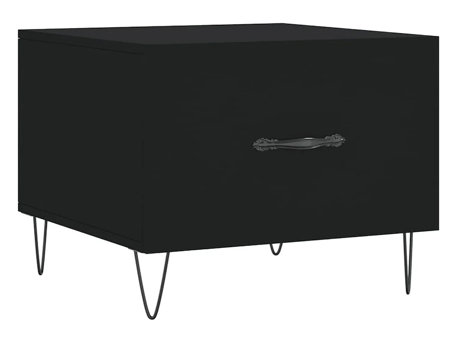 Outlet vidaxl Mesa de centro 50x50x40 cm derivados de madeira Preto