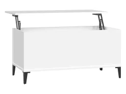 Mesa De Centro|vidaxl Mesa de centro 90x44,5x45 cm derivados de madeira Branco
