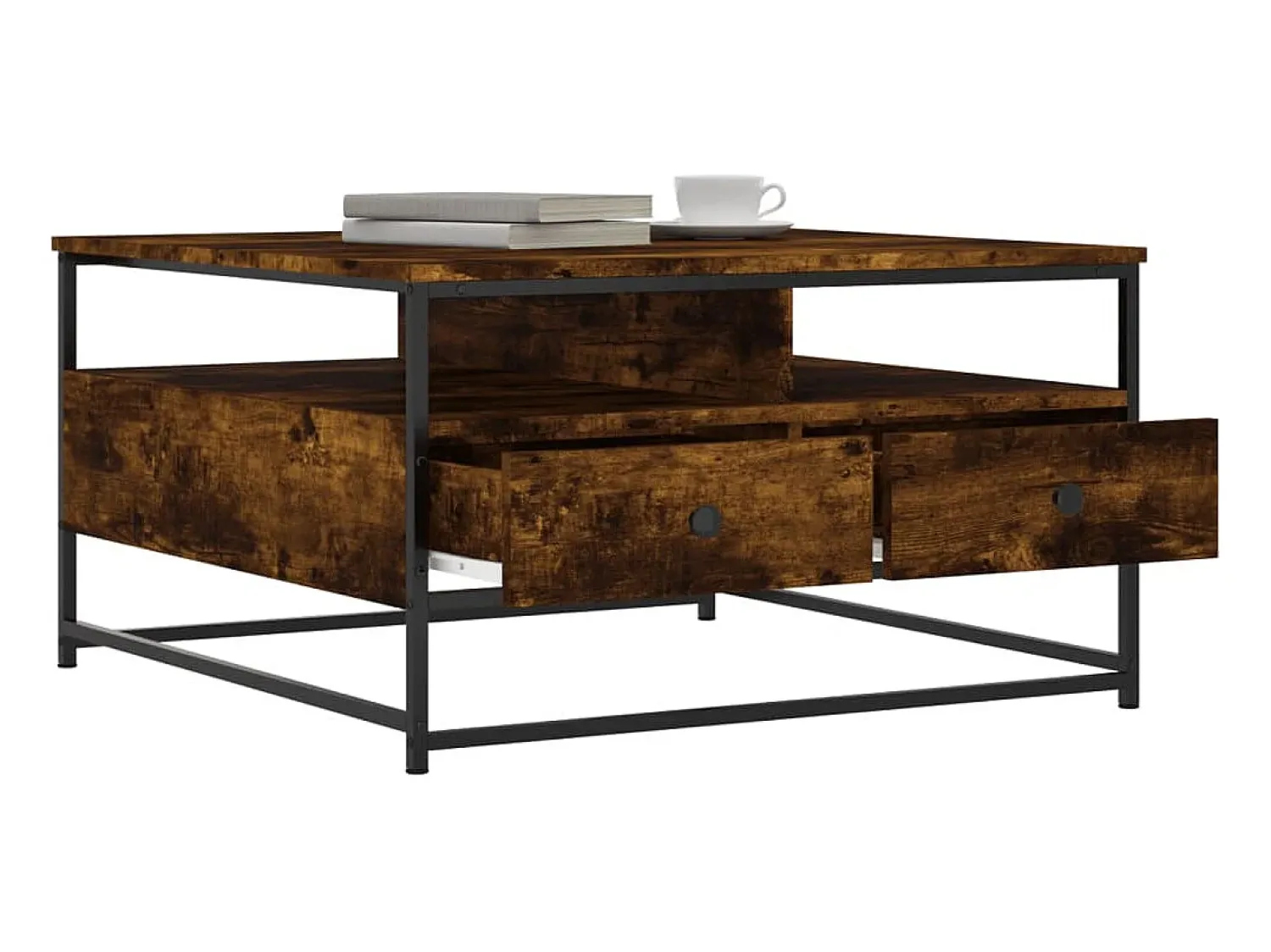 Online Mesa de centro 80x80x45 cm derivados de madeira carvalho fumado PT461778 Castanho