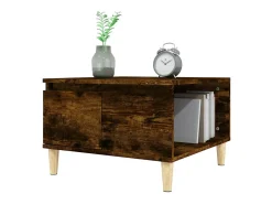 Mesa de centro 55x55x36,5 cm derivados madeira carvalho fumado PT983008^ Mesa De Centro