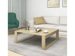 Mesa De Centro| Mesa de centro 100x100x35 cm derivados madeira carvalho sonoma PT129784 Castanho