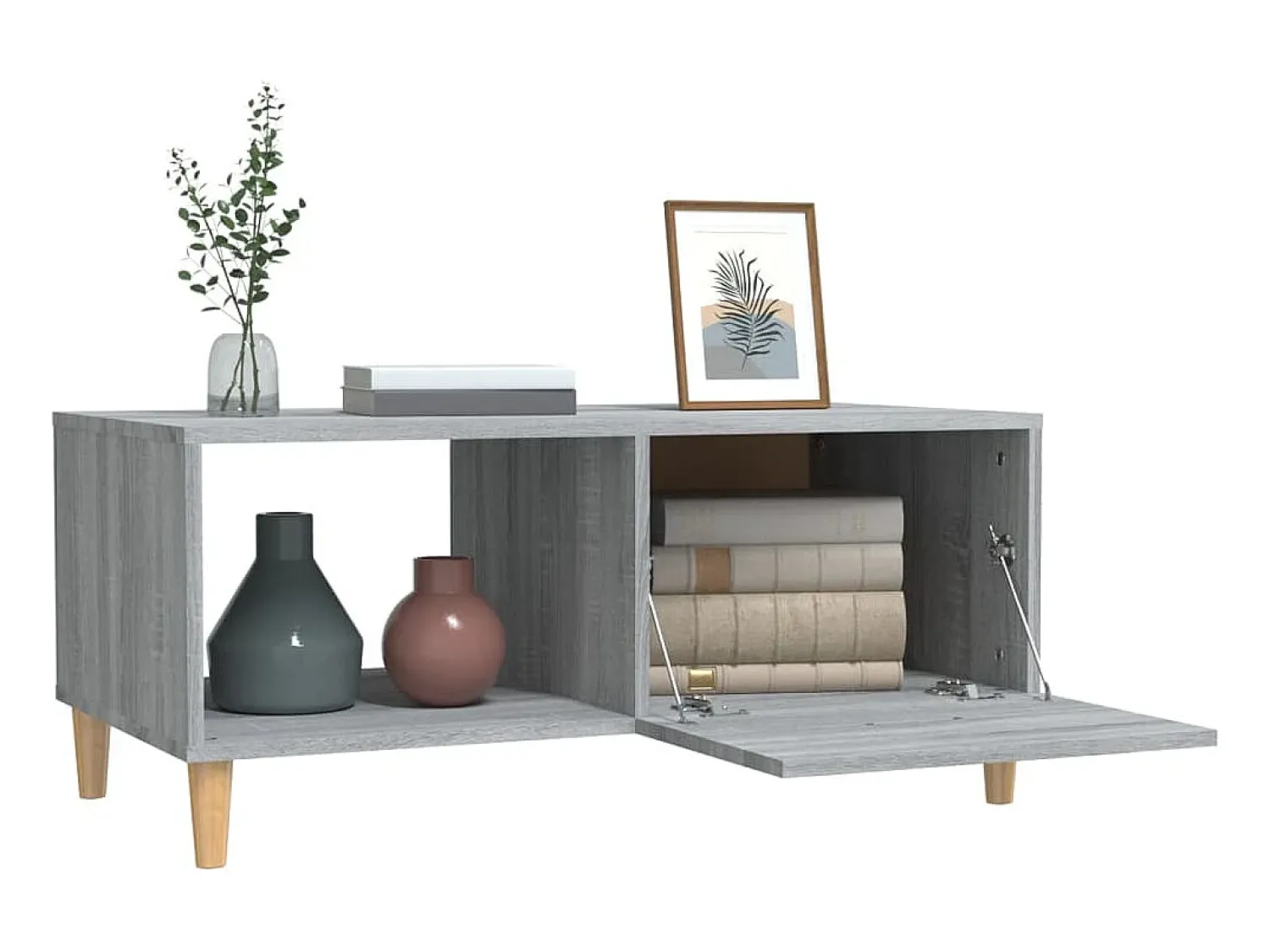 Mesa De Centro* Mesa de centro 89,5x50x40 cm derivados madeira sonoma PT872088 Cinzento