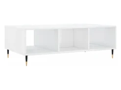 Mesa De Centro|vidaxl Mesa de centro 104x60x35 cm derivados madeira brilhante Branco