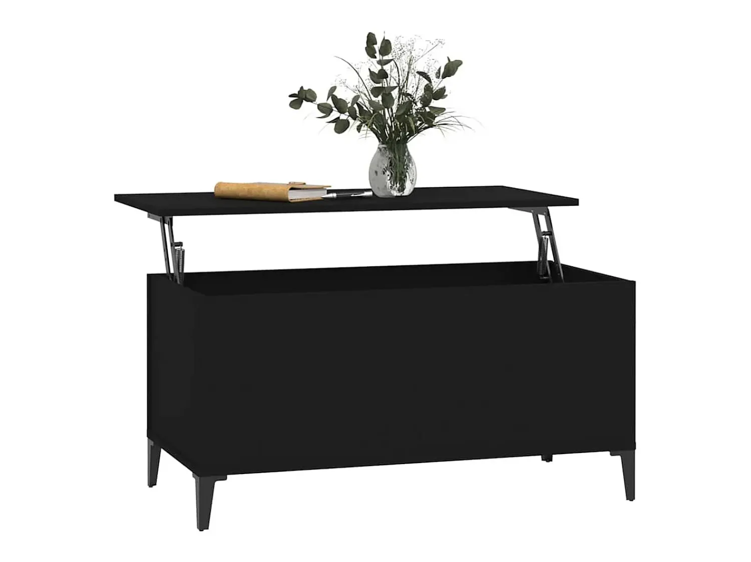Outlet vidaxl Mesa de centro 90x44,5x45 cm derivados de madeira Preto