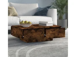 Outlet Mesa de centro 90x60x31 cm derivados de madeira carvalho fumado PT116302 Castanho