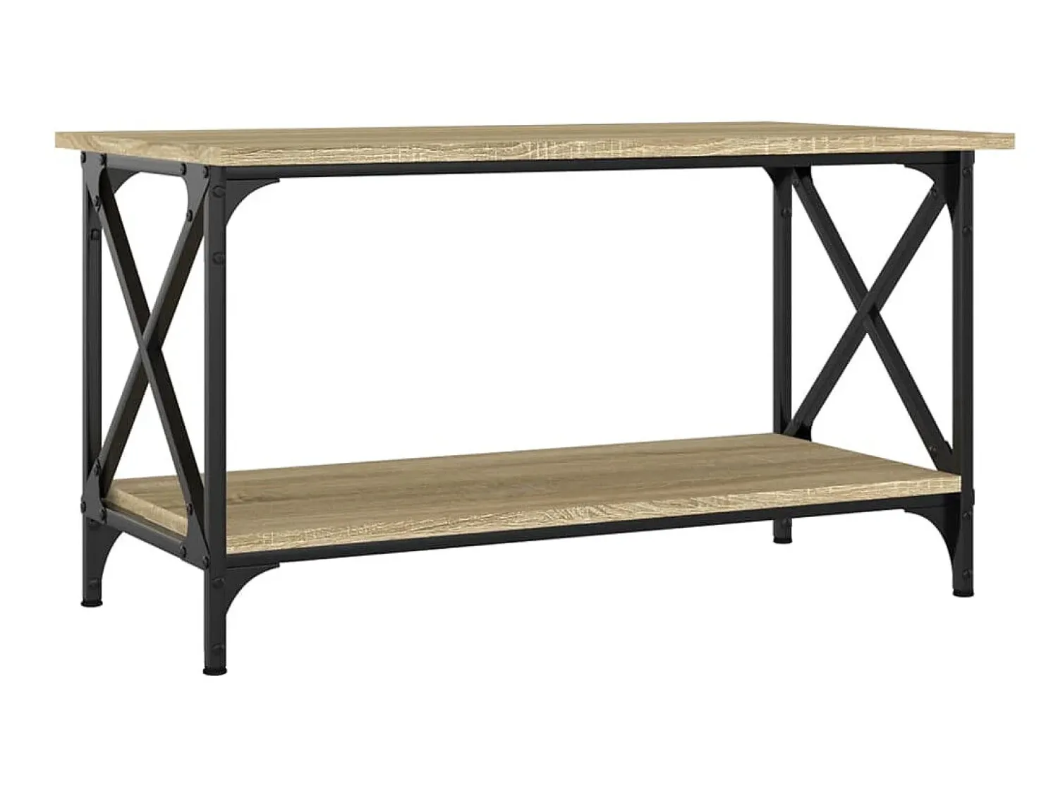 Outlet Mesa de centro 80x45x45 cm deriv. madeira/ferro carvalho sonoma PT459867 Castanho