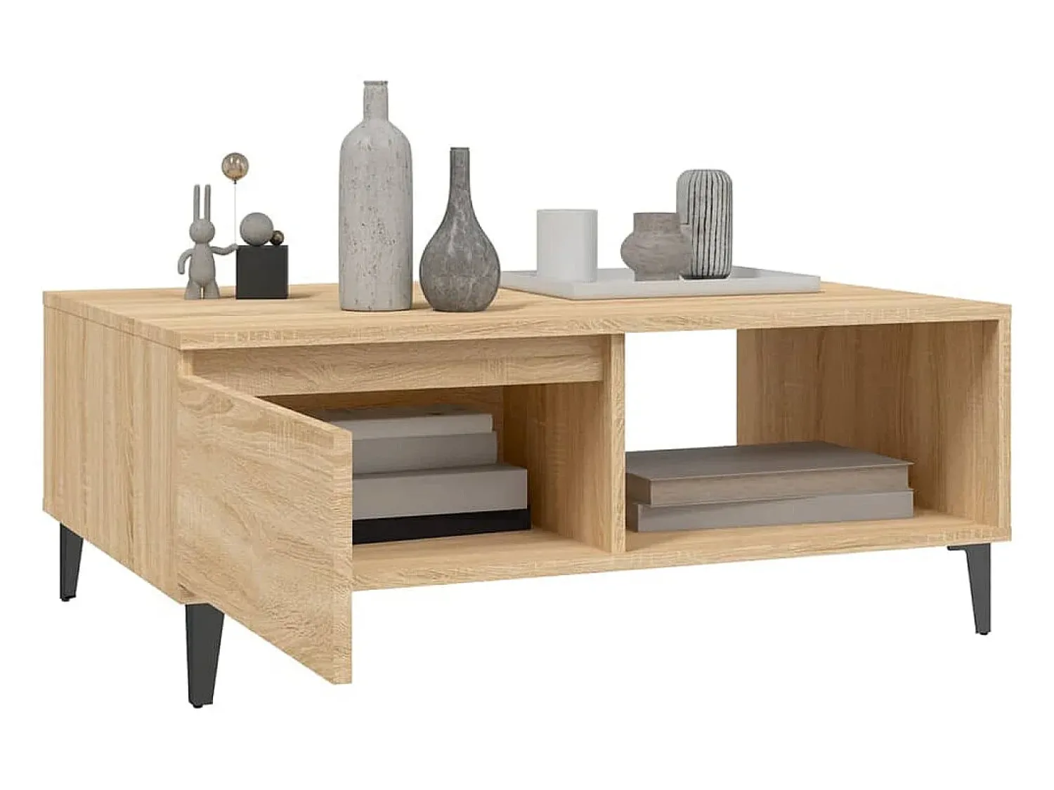 vidaxl Mesa de centro 90x60x35 cm derivados de madeira carvalho sonoma^ Mesa De Centro