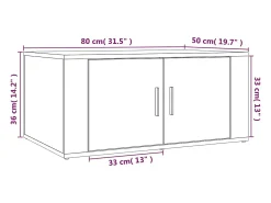 Mesa De Centro*vidaxl Mesa de centro 80x50x36 cm derivados madeira cimento Cinzento