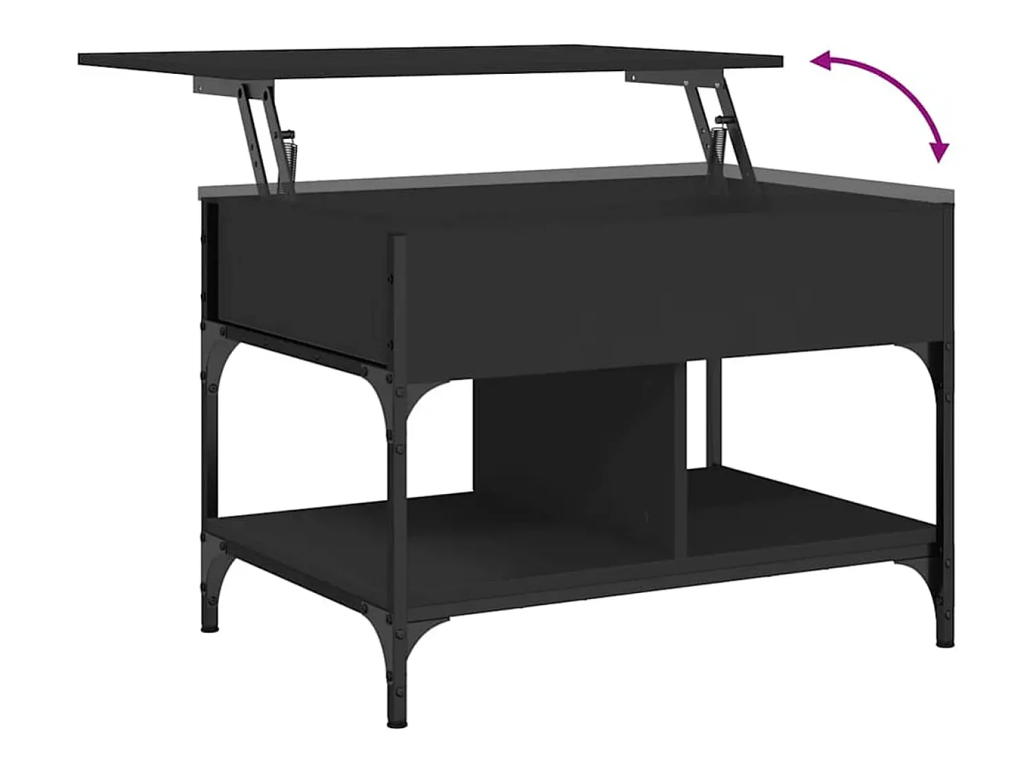 Mesa De Centro*vidaxl Mesa de centro 70x50x50 cm derivados de madeira/metal Preto