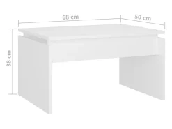 Mesa De Centro*vidaxl Mesa de centro 68x50x38 cm derivados de madeira Branco