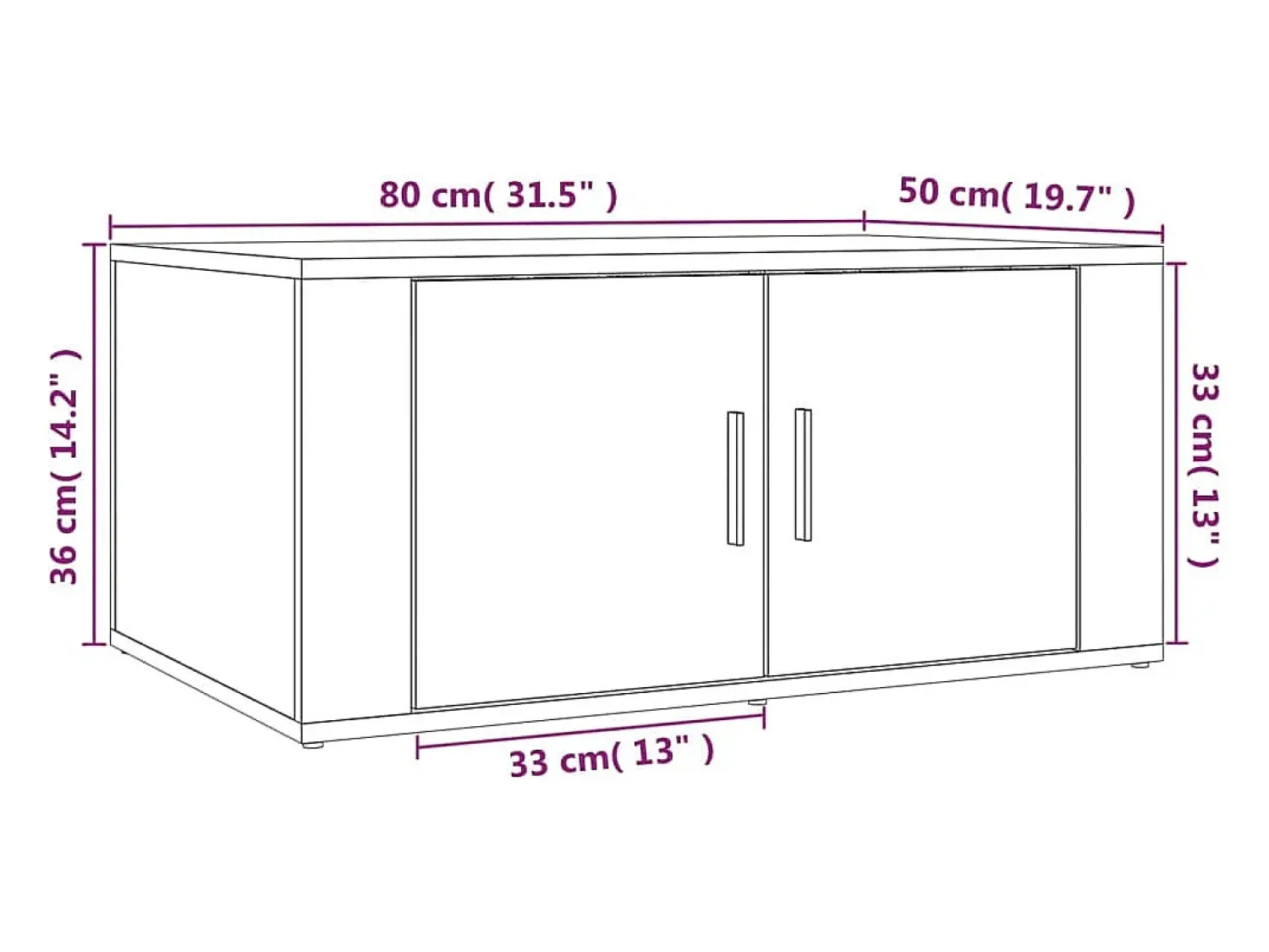 Mesa De Centro|vidaxl Mesa de centro 80x50x36 cm derivados de madeira cinza sonoma Cinzento