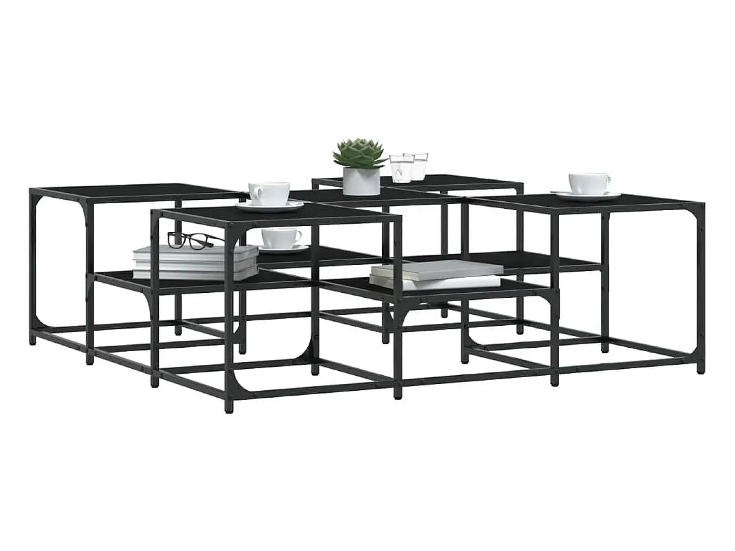 Mesa De Centro* Mesa de centro 121x121x40 cm derivados de madeira PT878995 Preto