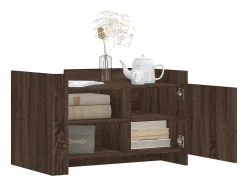 Mesa De Centro| Mesa de centro 80x50x50 cm derivados madeira carvalho PT443700 Castanho
