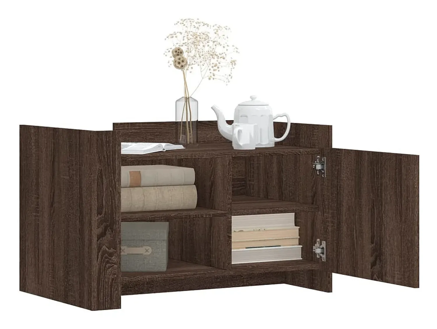 Mesa De Centro| Mesa de centro 80x50x50 cm derivados madeira carvalho PT443700 Castanho