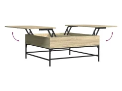 Mesa De Centro*vidaxl Mesa de centro 95x95x45 cm deriv. madeira/metal carvalho sonoma Castanho
