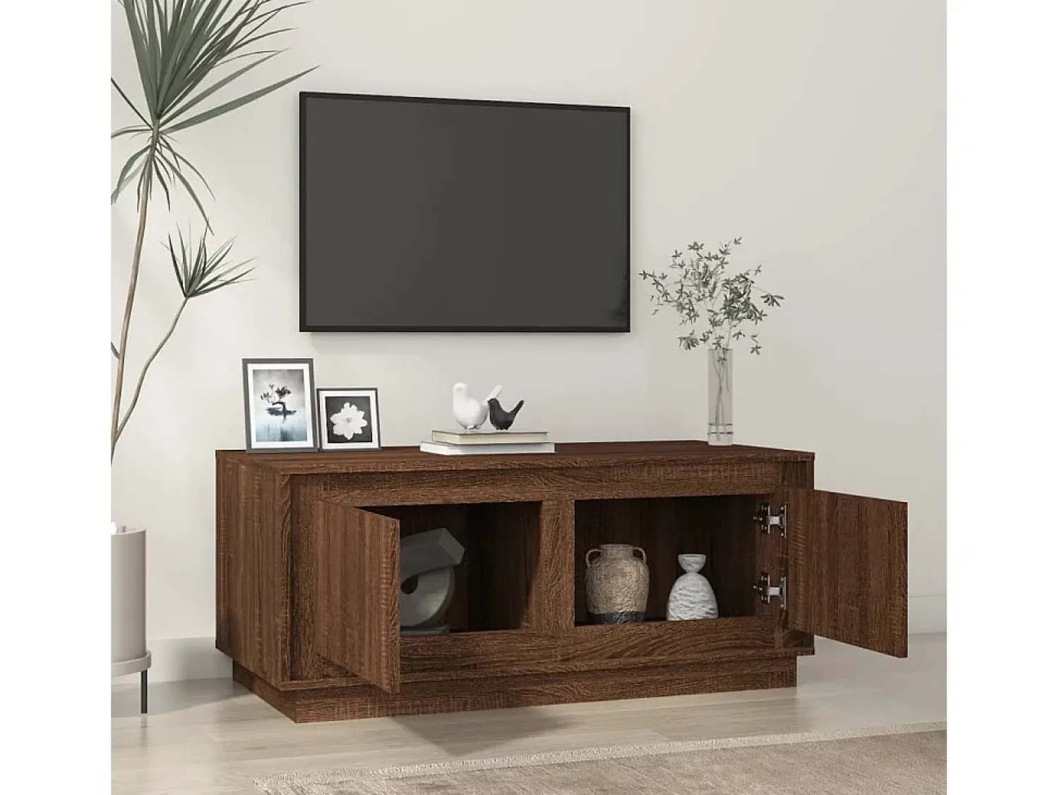Mesa de centro 102x50x44 cm derivados madeira carvalho PT711314 Castanho