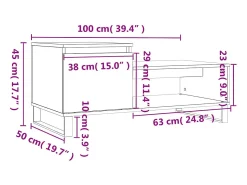 Mesa De Centro|vidaxl Mesa de centro 100x50x45 cm derivados madeira sonoma Cinzento