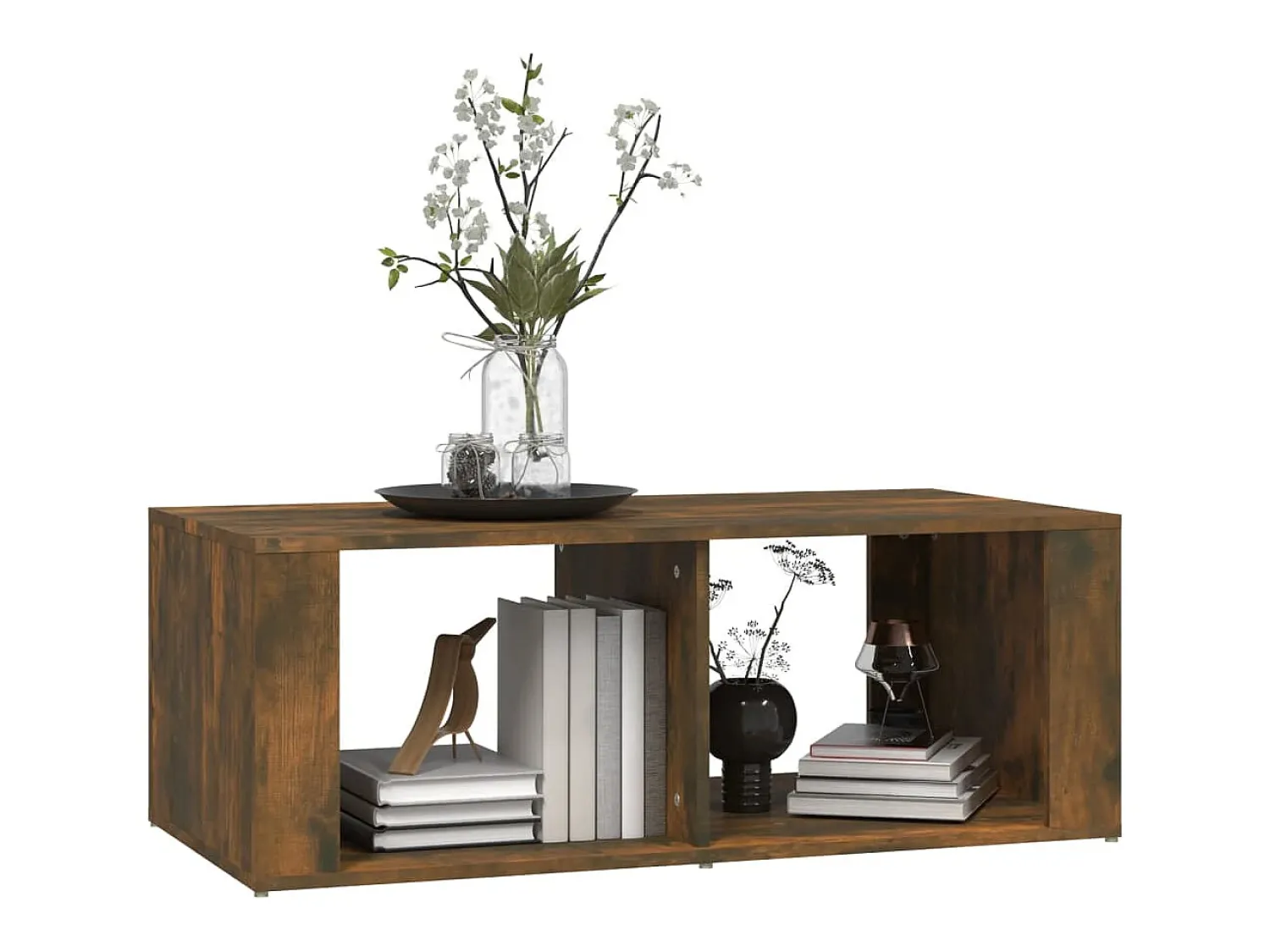 Mesa De Centro| Mesa de centro 100x50x36 cm derivados madeira carvalho fumado PT241303 Castanho