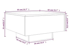 Mesa De Centro*vidaxl Mesa de centro 55x55x31 cm derivados de madeira Preto