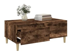 Mesa de centro 90x50x36,5 cm derivados madeira carvalho fumado PT471180^ Mesa De Centro