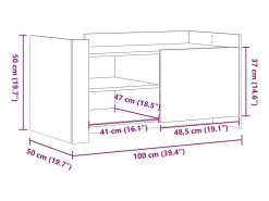 Mesa De Centro*vidaxl Mesa de centro 100x50x50 cm derivados de madeira Preto