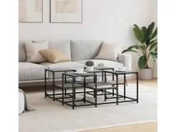 Mesa De Centro| Mesa de centro 91x91x40 cm derivados de madeira sonoma PT621117 Cinzento