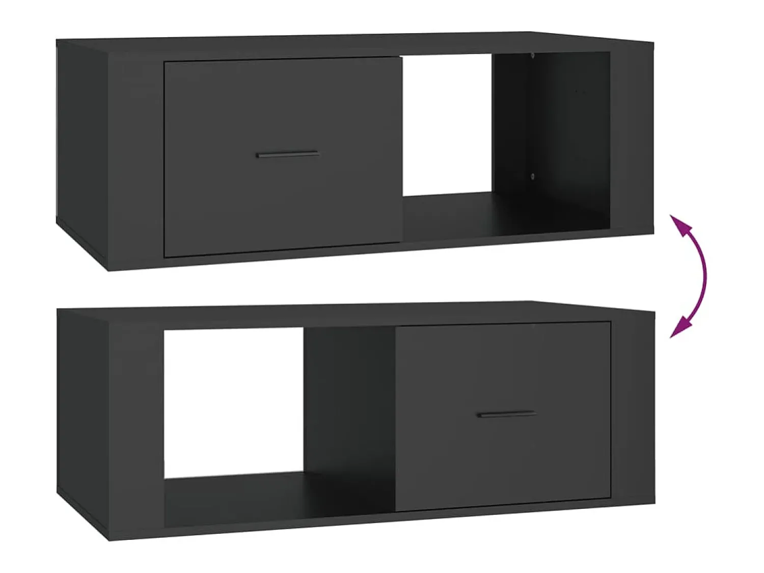 Mesa De Centro*vidaxl Mesa de centro 100x50,5x35 cm derivados de madeira Preto