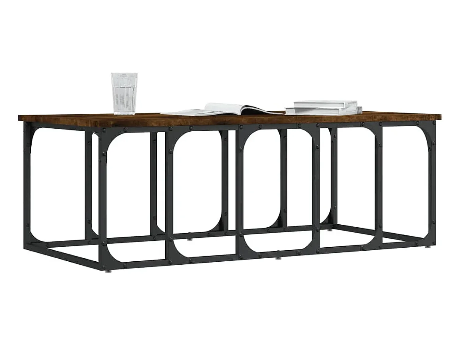 Mesa De Centro| Mesa de centro 100x50x35,5 cm derivados madeira carvalho fumado PT753154 Castanho