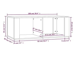 vidaxl Mesa de centro 100x50x36 cm derivados madeira carvalho fumado Natural claro