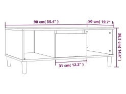 Mesa De Centro|vidaxl Mesa de centro 90x50x36,5 cm derivados madeira cimento Cinzento