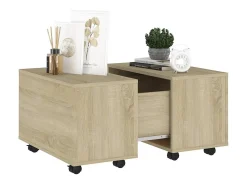Mesa De Centro|vidaxl Mesa de centro 60x60x38 cm derivados de madeira carvalho sonoma Natural claro