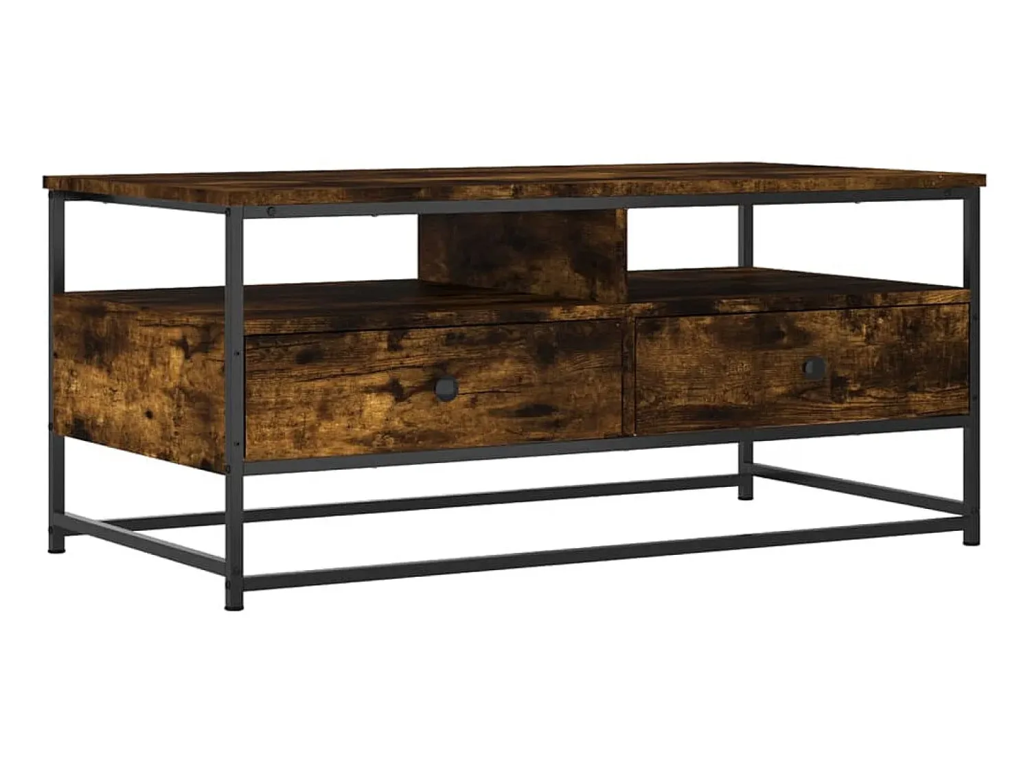Mesa De Centro| Mesa de centro 100x51x45 cm derivados madeira carvalho fumado PT114501 Castanho