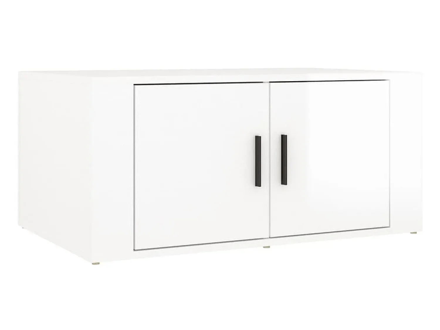 Outlet Mesa de centro 80x50x36 cm derivados madeira brilhante PT480521 Branco