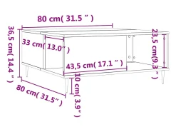 Mesa De Centro*vidaxl Mesa de centro 80x80x36,5 cm derivados de madeira Branco