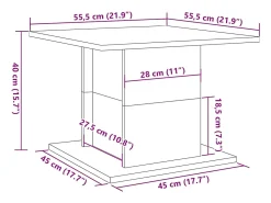 Clearance vidaxl Mesa de centro 55,5x55,5x40 cm derivados madeira madeira velha Natural claro