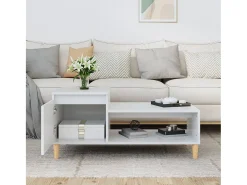 Mesa De Centro* Mesa de centro 100x50x45 cm derivados madeira brilhante PT893920 Branco