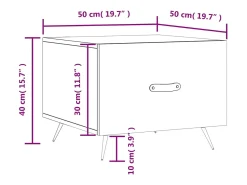 Mesa De Centro|vidaxl Mesa de centro 50x50x40 cm derivados madeira carvalho castanho Natural claro